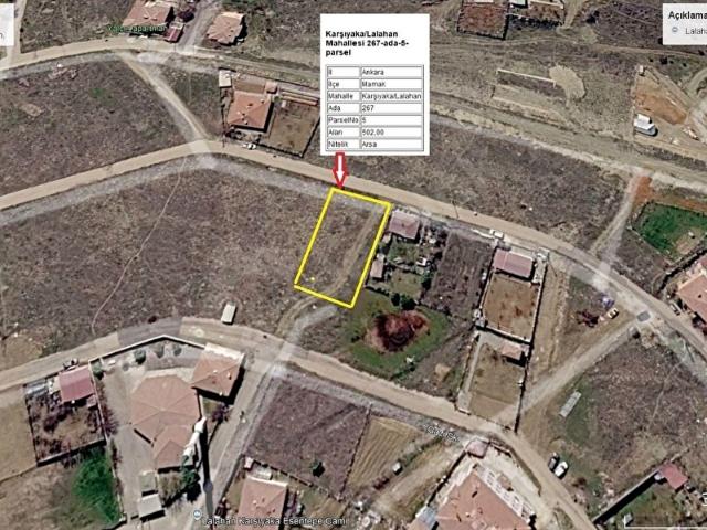 Karşıyaka Mahallesi, Mamak içerisinde satılık Arsa