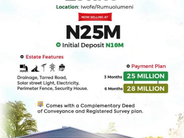 Land for sale in Etche, Rivers