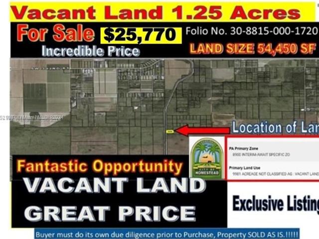 Land for sale in Homestead Land for sale in Homestead