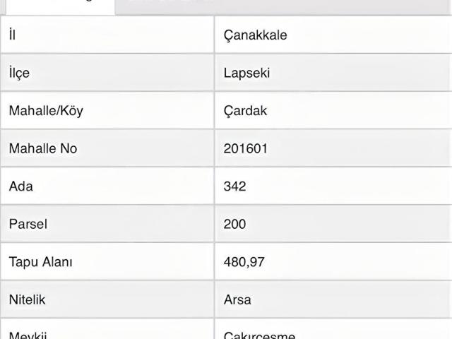 Lapseki, Çanakkale içerisinde satılık Arsa