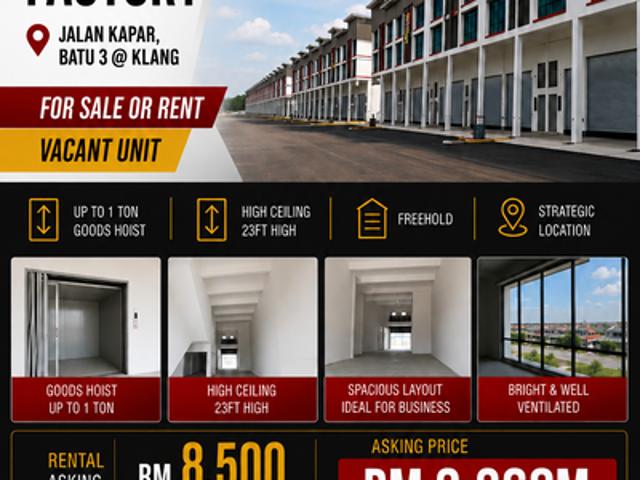 Warehouse for sale in Port Klang, Selangor