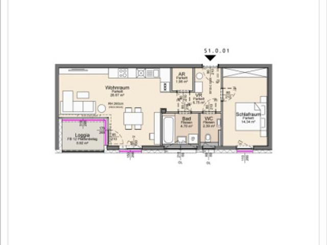 Etagenwohnung kaufen in Linz, Gründberg