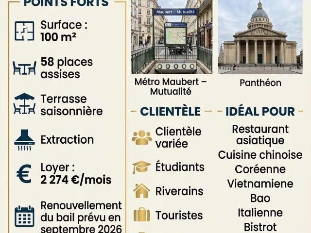 Local Commercial vente à Paris, Île-de-France