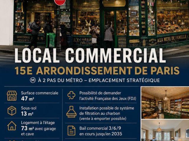 Local Commercial vente à Paris, Île-de-France