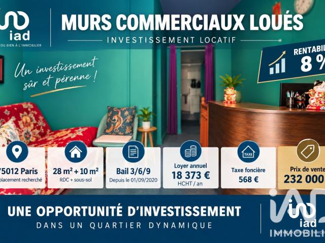 Local Commercial vente à Paris 12e Arrondissement, Paris