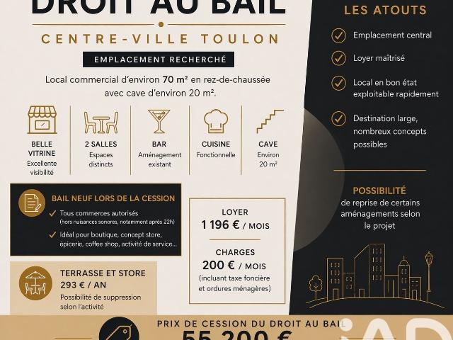 Local Commercial vente à Arrondissement de Toulon, Toulon