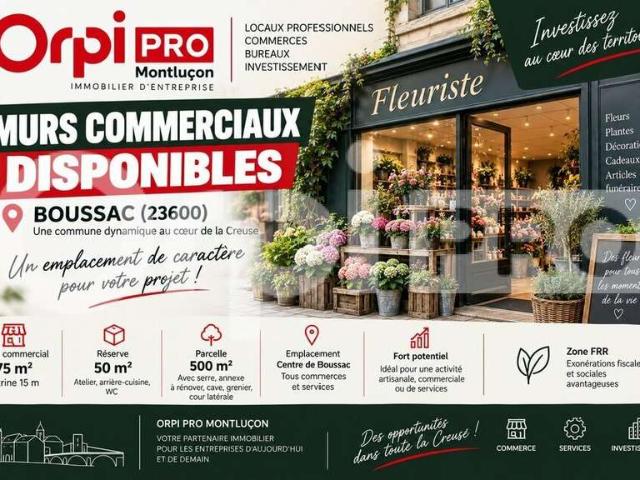 Local Commercial vente à Boussac, Creuse