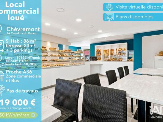 Local Commercial vente à Chèvremont, Territoire-de-Belfort