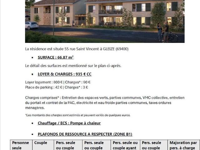 Appartement location à Villefranche-sur-Saône, Rhône