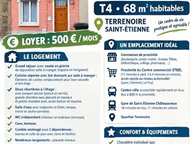 Maison location à Cours Fauriel, Saint-Étienne