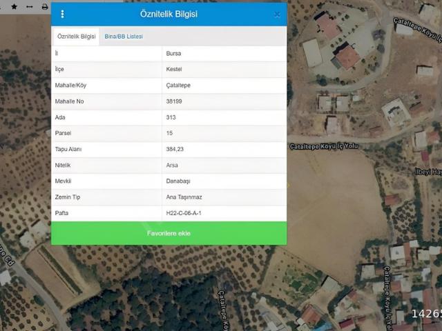 Çataltepe, Kestel içerisinde satılık Arsa