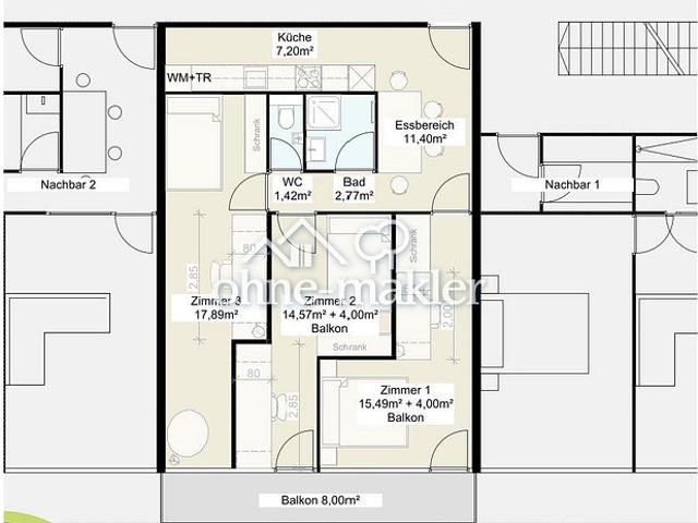 Etagenwohnung mieten in Salzburg, Nonntal