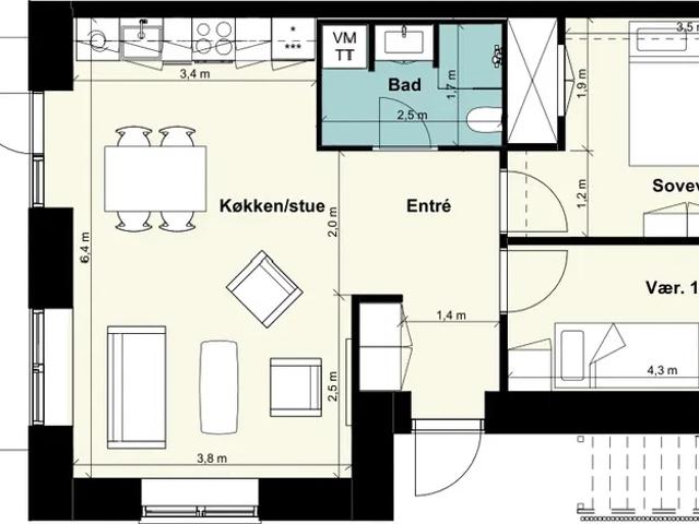 Lejlighed til leje i Den gule By, Taastrup