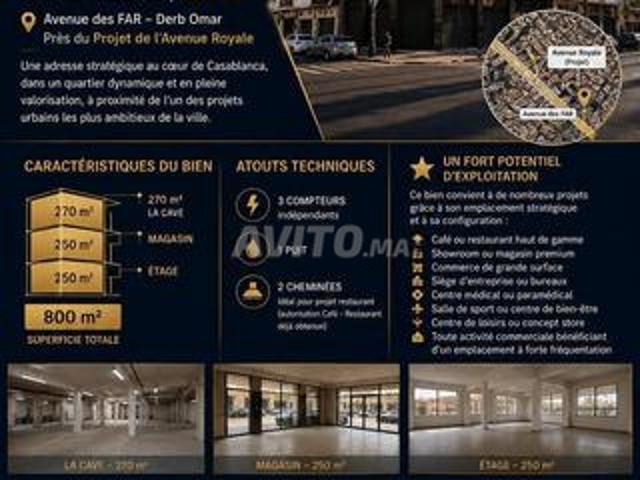 Local commercial vente à Anfa, Gharb-Chrarda-Beni Hssen