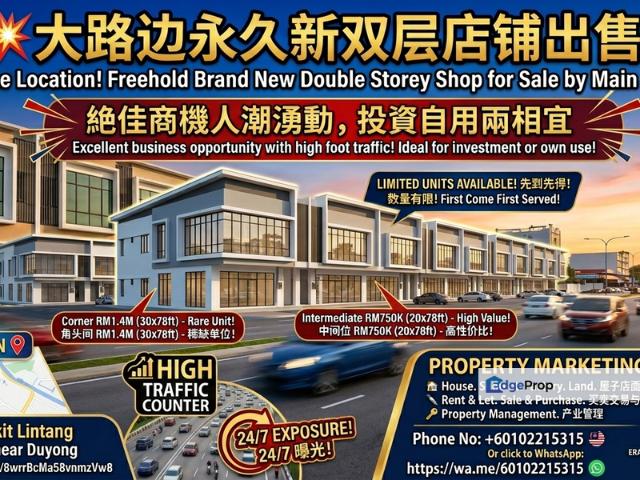 Shop for sale in Duyong, Malaka