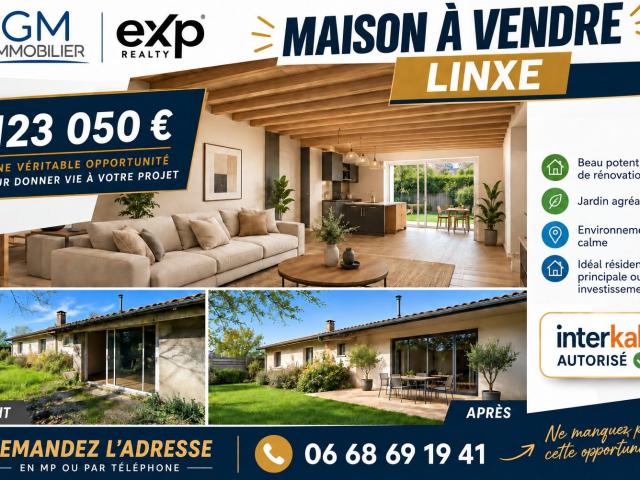 Maison vente à Dax, Linxe