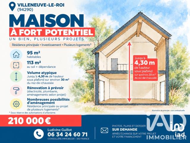 Maison vente à Villeneuve-le-Roi, Val-de-Marne