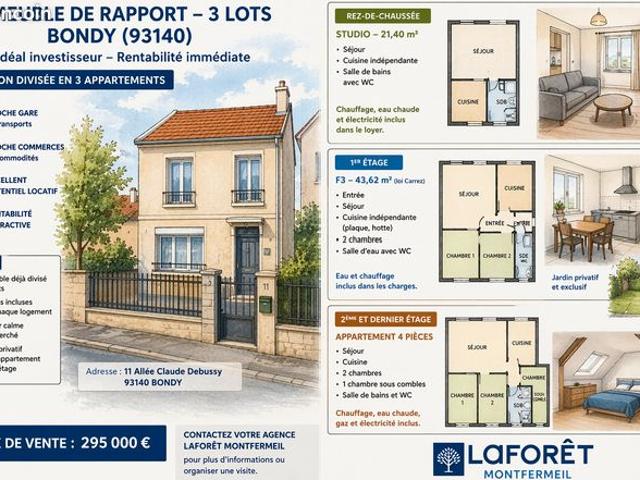 Maison vente à Bondy, Seine-Saint-Denis