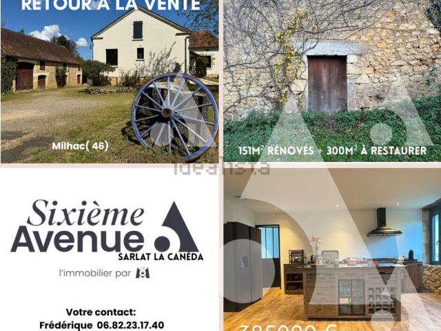 Maison vente à Milhac, Lot