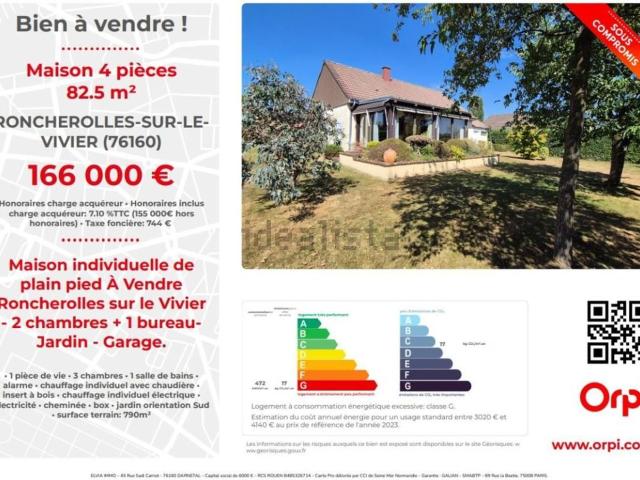 Maison vente à Roncherolles-sur-le-Vivier, Seine-Maritime