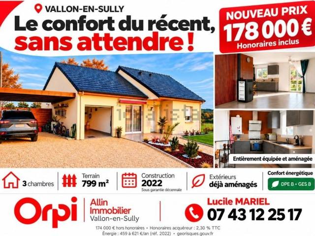 Maison vente à Les Gardes, Vallon-en-Sully