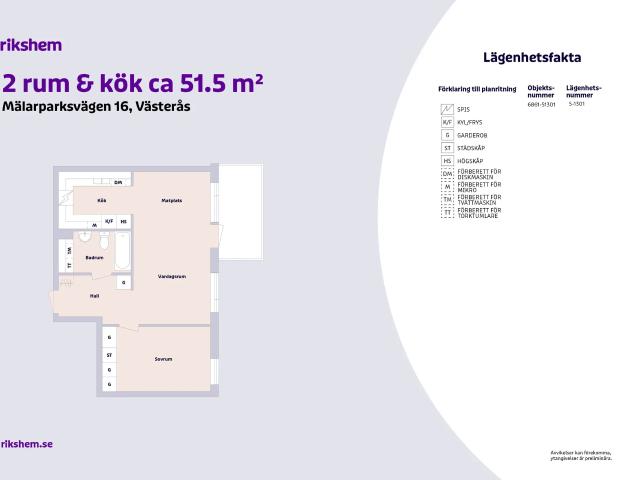 Lägenhet hyra i Viksäng, Västerås