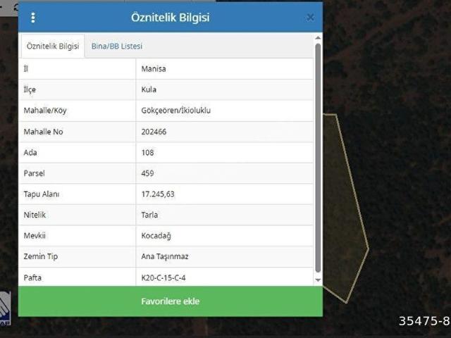 Kula, Manisa içerisinde satılık Arsa