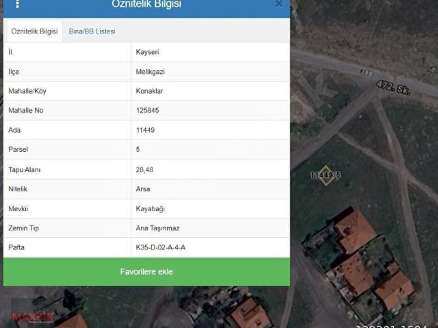 Melikgazi, Kayseri içerisinde satılık Arsa