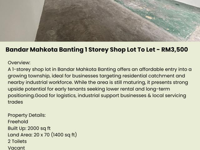 Shop for rent in Selangor