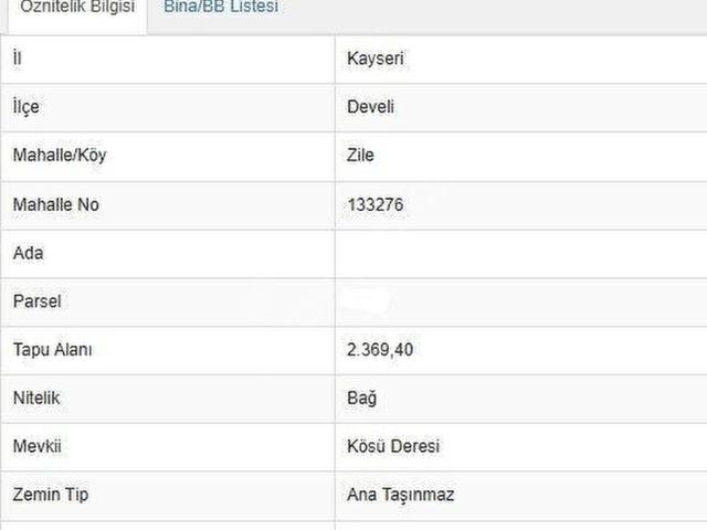 Develi, Kayseri içerisinde satılık Arsa