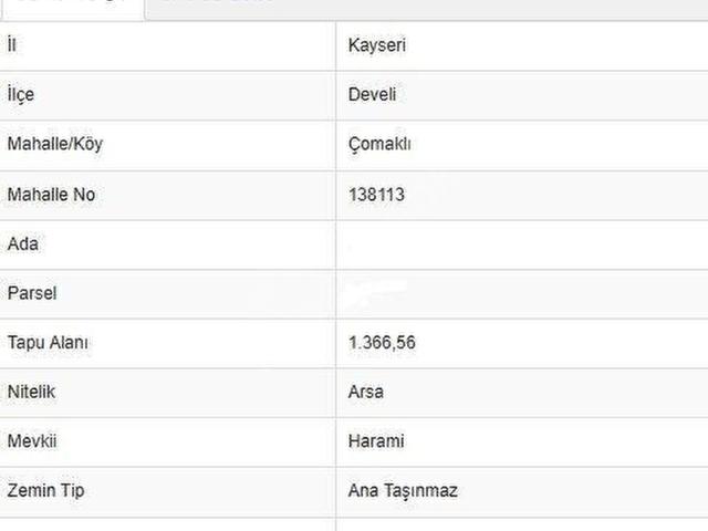 Develi, Kayseri içerisinde satılık Arsa