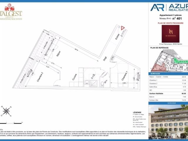 Appartement vente à Nice, Menton