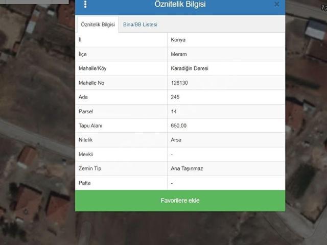 Karadiğin Deresi, Meram içerisinde satılık Arsa