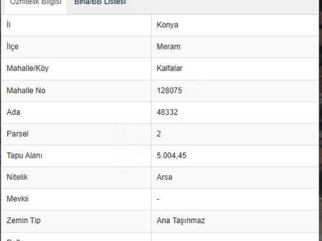 Uzunharmanlar Mahallesi, Meram içerisinde satılık Arsa