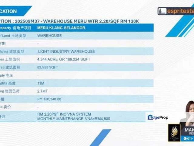 Warehouse for rent in Port Klang, Selangor