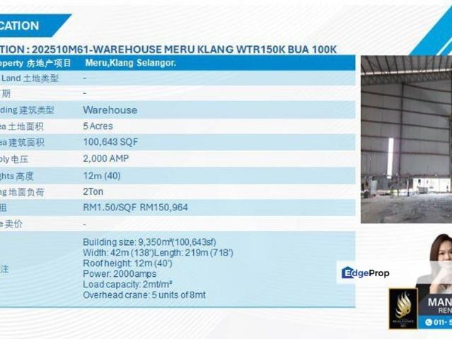 Warehouse for rent in Port Klang, Selangor