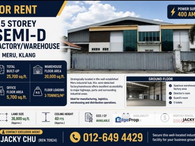 Warehouse for rent in Port Klang, Selangor