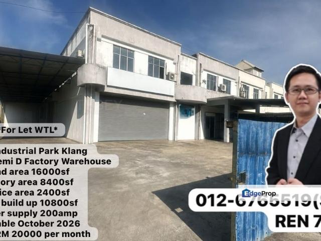 Warehouse for rent in Port Klang, Selangor