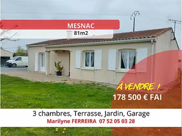 Maison vente à Cognac, Mesnac