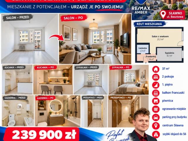Mieszkanie na sprzedaż w Osiedle Północ, Sławno
