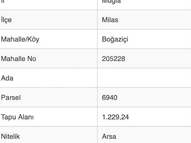Milas, Muğla içerisinde satılık Arsa