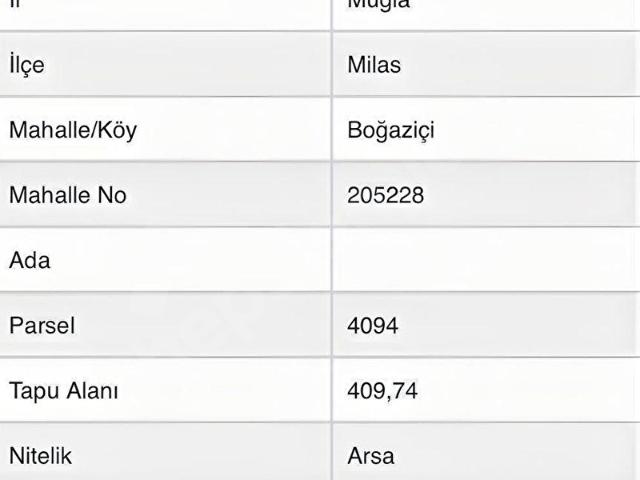 Milas, Muğla içerisinde satılık Arsa