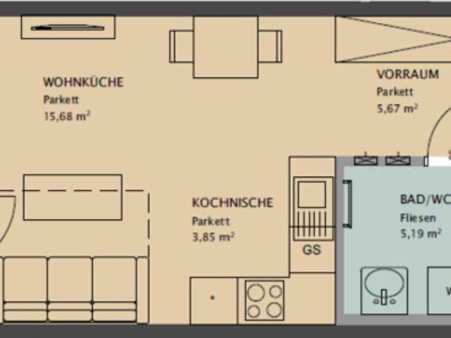 Etagenwohnung mieten in Wien, KG Brigittenau