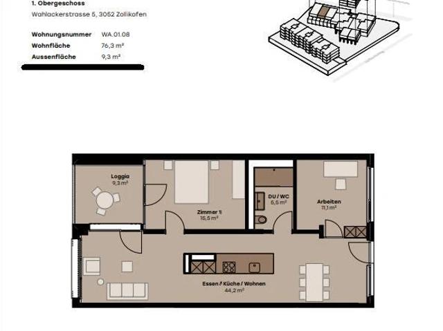 Apartment mieten in Zollikofen, Bern