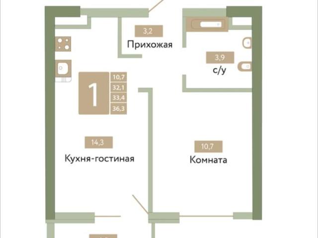 Квартира продажа в Молодежное