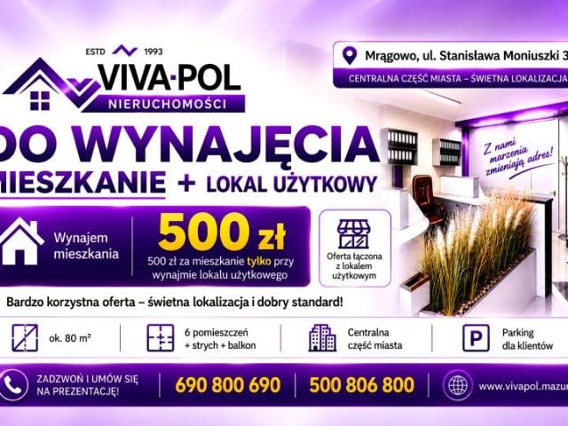 Mieszkanie do wynajęcia w Mrągowo, Warmińsko-mazurskie