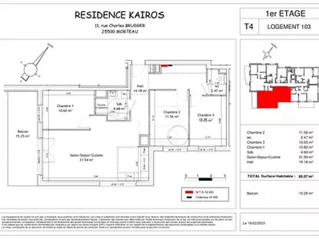 Appartement vente à Pontarlier, Morteau