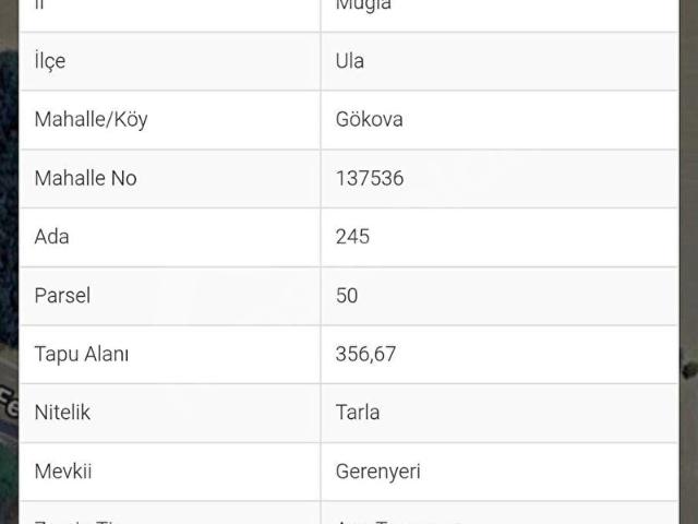 Ula, Muğla içerisinde satılık Arsa