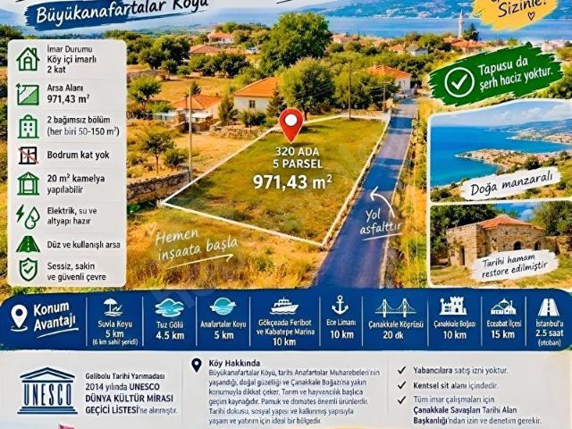 Büyükanafarta Köyü, Eceabat içerisinde satılık Arsa