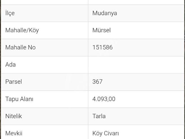 Mudanya, Bursa içerisinde satılık Arsa
